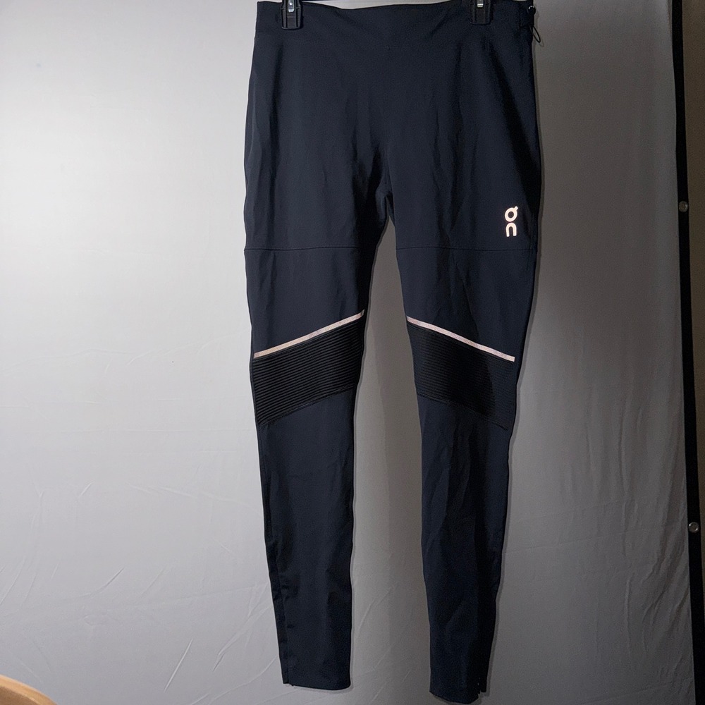 On Running Tights Long Mens XL Black Reflective Performance Training Leggings